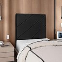 Ver imagem 2 de Cabeceira Solteiro 100 Cm com Frame Cristal Linho Preto Artte