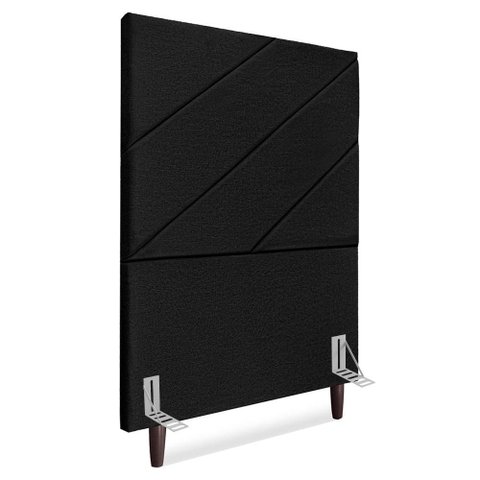 Cabeceira Solteiro 100 Cm com Frame Cristal Linho Preto Artte