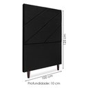 Ver imagem 3 de Cabeceira Solteiro 100 Cm com Frame Cristal Linho Preto Artte