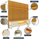 Ver imagem 5 de Rack com Painel Ripado para TV até 85 Polegadas 1 Gaveta 2 Portas 1 Prateleira Led Nobre
