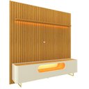 Ver imagem 2 de Rack com Painel Ripado para TV até 85 Polegadas 1 Gaveta 2 Portas 1 Prateleira Led Nobre