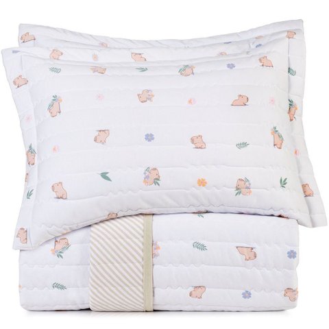 Kit Colcha Casal 3 Pçs Mundo Kids Malha 210x240cm 100% Algodão Altenburg Capi
