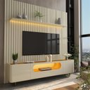 Ver imagem 1 de Rack com Painel Ripado para TV até 85 Polegadas 1 Gaveta 2 Portas 1 Prateleira Led Nobre