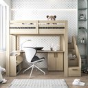 Ver imagem 1 de Cama Alta Infantil/juvenil Star Plus Office Multifuncional Casatema MadeiraOriginals