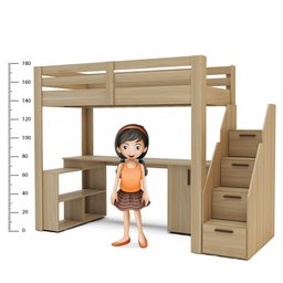 Cama Alta Infantil/Juvenil Star Plus Office Multifuncional Casatema - 7