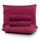 Ver imagem 1 de Jogo Cama Solteiro Cherry Bordado Inglês 3pç 100% Poliéster - Bordo