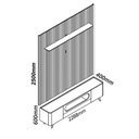 Ver imagem 3 de Rack com Painel Ripado para TV até 90 Polegadas 100% MDF com LED 228,8CMX310CM Pés em Madeira Maciça 1 Gaveta 2 Portas 1 Prateleira Nobre Marrom