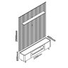 Rack com Painel Ripado para TV até 90 Polegadas 1 Gaveta 2 Portas 1 Prateleira com LED 230cm Nobre 100% MDF - 3
