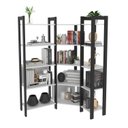 Ver imagem 4 de Estante de Livros 133CMX184,7cm Multiuso de Canto Haia Yescasa Branco/Preto