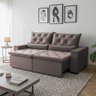 Sofá Retrátil Premium 150m Suede Soft Lux Reclinável e com 2 Módulos de Alto Conforto Milão Bege - 2