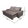 Sofá Retrátil Premium 150m Suede Soft Lux Reclinável e com 2 Módulos de Alto Conforto Milão Bege - 3