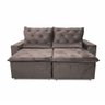 Sofá Retrátil Premium 150m Suede Soft Lux Reclinável e com 2 Módulos de Alto Conforto Milão Bege - 1