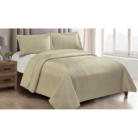 Kit Colcha Cetim Fashion Queen 3 Peças Dourada Sultan Realce Premium