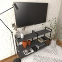 Ver imagem 3 de Rack Prateleira Industrial Estante Tv Sala Suspeso Retro Moderno Simples Pequeno 55 Preto