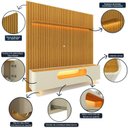 Ver imagem 6 de Rack com Painel Ripado para TV até 90 Polegadas 100% MDF com LED 228,8CMX310CM 1 Gaveta 2 Portas Nobre Marrom