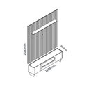 Ver imagem 4 de Rack com Painel Ripado para TV até 90 Polegadas 100% MDF com LED 228,8CMX310CM 1 Gaveta 2 Portas Nobre Marrom
