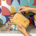 Ver mais imagens de Kit 4 Potes de Vidro com Tampa de Bambu Hermético Marmita Retangulares - Tud