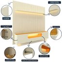 Ver imagem 7 de Rack com Painel Ripado para TV até 90 Polegadas 100% MDF 228,8CMX310CM 1 Gaveta 2 Portas Nobre Branco