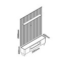 Ver imagem 5 de Rack com Painel Ripado para TV até 90 Polegadas 100% MDF 228,8CMX310CM 1 Gaveta 2 Portas Nobre Branco
