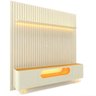 Rack com Painel Ripado para TV até 90 Polegadas 1 Gaveta 2 Portas 230cm Nobre 100% MDF - 2