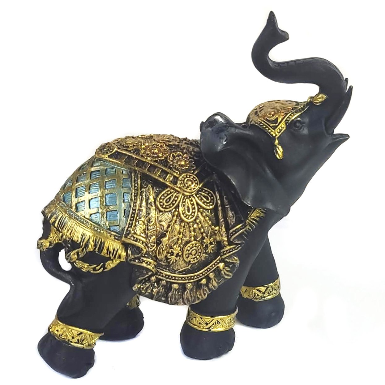 Elefante Decorativo Em Resina Indiano Sabedoria Sorte A200
