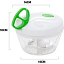 Ver imagem 2 de Mini Triturador Processador de Alimentos Manual Alho Cebola 3 Lâminas Inox P