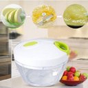 Ver imagem 6 de Mini Triturador Processador de Alimentos Manual Alho Cebola 3 Lâminas Inox P