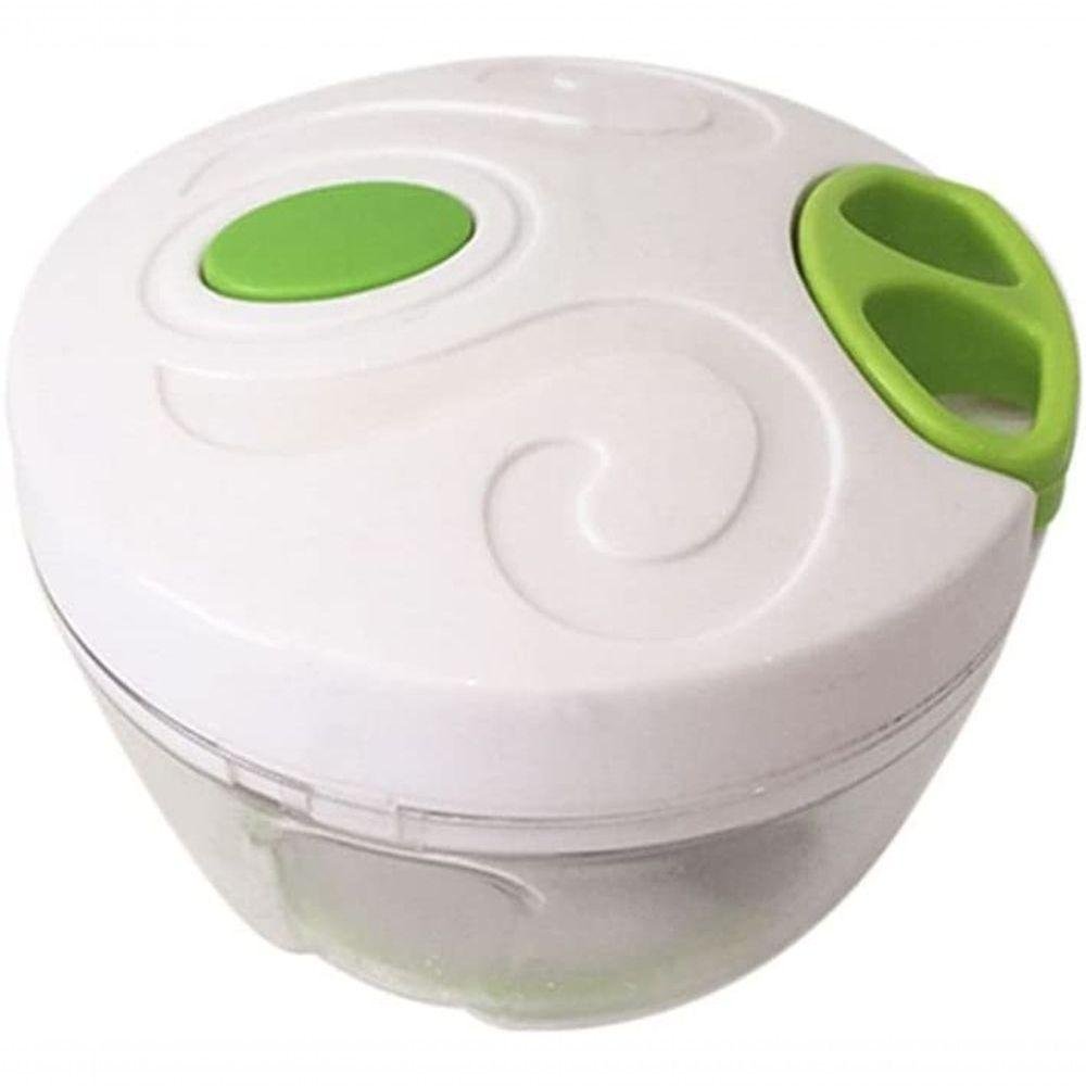 Mini Triturador Processador de Alimentos Manual Alho Cebola 3 Lâminas Inox P - 7