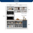 Ver imagem 3 de Cozinha Completa Modulada Americana com Vidro Reflecta 3 Peças Yescasa
