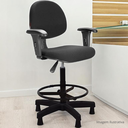 Ver mais imagens de Cadeira Caixa Alta Balcão Executiva C/ Sapata Fixa e Braço