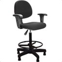 Ver imagem 1 de Cadeira Caixa Alta Balcão Executiva C/ Sapata Fixa e Braço