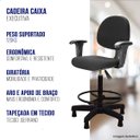 Ver imagem 4 de Cadeira Caixa Alta Balcão Executiva C/ Sapata Fixa e Braço