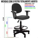 Ver imagem 2 de Cadeira Caixa Alta Balcão Executiva C/ Sapata Fixa e Braço