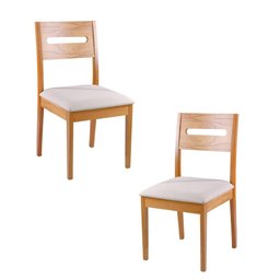 Conjunto de Sala 6 Cadeiras Village com Mesa 1,80m - Madeira Maciça Encosto Laminado - Távoli - 3