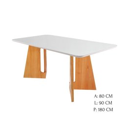 Conjunto de Sala 6 Cadeiras Village com Mesa 1,80m - Madeira Maciça Encosto Laminado - Távoli - 7