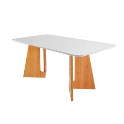 Conjunto de Sala 6 Cadeiras Village com Mesa 1,80m - Madeira Maciça Encosto Laminado - Távoli - 2