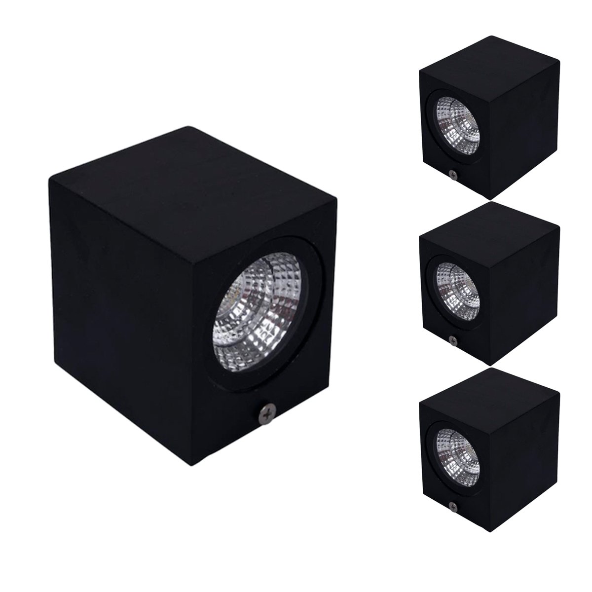 Kit com 3 Luminária Arandela Externa IP54 5W 3000k Preto Resistente LED - 1