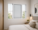Ver imagem 1 de Janela Veneziana 3 Folhas com Grade Alumínio Branco 100x150 Linha 25 Jade