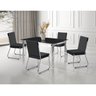 Conjunto Sala de Jantar Mesa Ortenia Tampo Vidro com 4 Cadeiras Dinah - 1