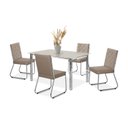 Ver imagem 2 de Conjunto Sala de Jantar Mesa Ortenia Tampo Vidro com 4 Cadeiras Dinah