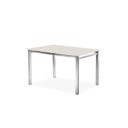 Ver imagem 4 de Conjunto Sala de Jantar Mesa Ortenia Tampo Vidro com 4 Cadeiras Dinah Bege/Cromado/Off White