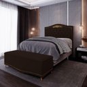 Ver imagem 5 de Cabeceira Cama Box Casal Queen 160cm com Calçadeira Baú Imperial J02 Corano Marrom Escuro