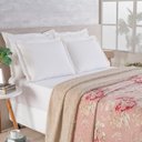 Ver imagem 2 de Cobertor Solteiro Austria Sherpa Pele Carneiro Floral Rosê