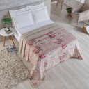 Ver imagem 1 de Cobertor Solteiro Austria Sherpa Pele Carneiro Floral Rosê