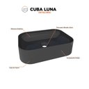 Ver imagem 2 de Cuba de Apoio para Banheiro em Mármore Sintético Luna Preto - Cozimax Cuba Sintetica Luna Preto