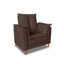 Ver imagem 3 de Poltrona Confortável para Amamentação com Puff Fibras Macias Marrom