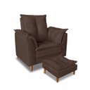 Ver imagem 2 de Poltrona Confortável para Amamentação com Puff Fibras Macias Marrom