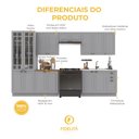 Ver imagem 5 de Armário de Cozinha Modulada Completa Fidelitá Nara 100% MDF 6 Peças 360cm 16 Portas 2 Gavetas sem