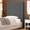 Ver imagem 3 de Cabeceira Cama Box Solteiro Alba 90cm com Frame Bouclé Cinza Escuro - Desk Design