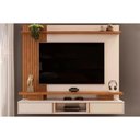 Ver imagem 1 de Painel Home P-tv até 65 Polegadas Leoni Ripado C- Prateleira e Nichos 180x162cm Off White-freijó
